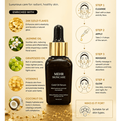 24K Gold Face Oil Serum - Mehr Skincare